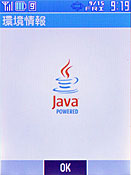 アプリの環境情報を見ると、Javaのロゴマーク