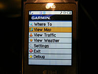 Garmin Mobileのトップメニュー