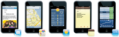 iPod touchには5つのアプリケーションが追加される