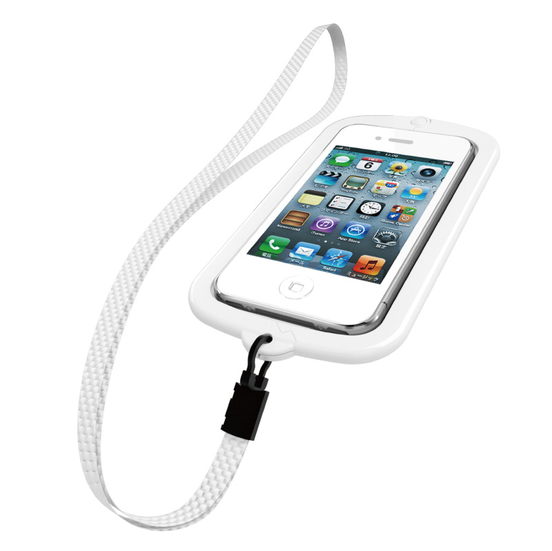 iBUFFALO iPhone4S・iPhone 4両対応 防水ケース ネックストラップ付 ブラック BSIP11PCWPBK